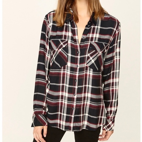 Sanctuary Boyfriend For Life Plaid Flannel Buttondown Shirt from Anthro - Picture 2 of 14